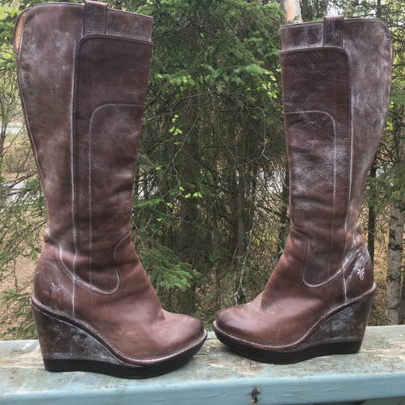 frye paige wedge boots